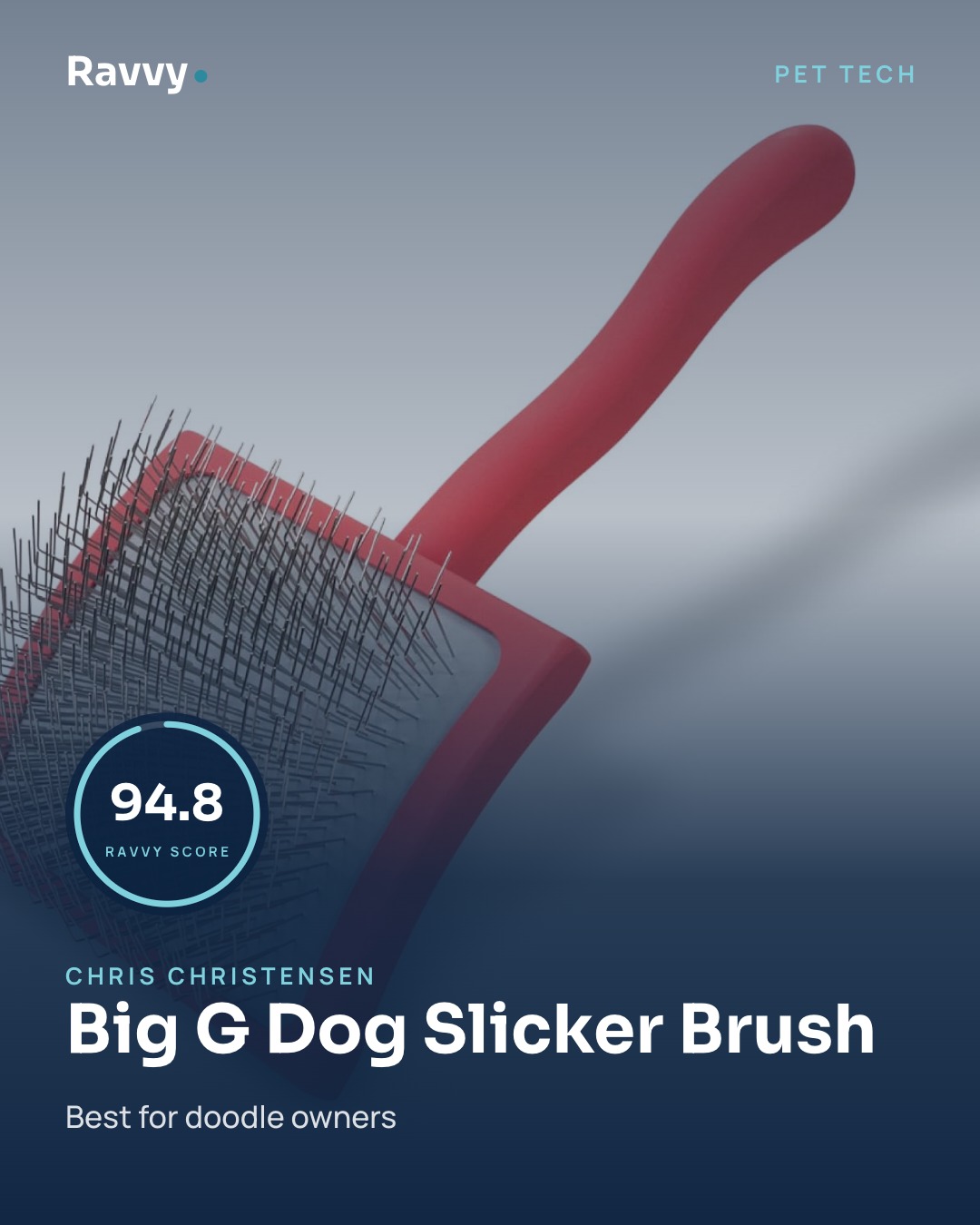 Ravvy Instagram card featuring Big G Dog Slicker Brush