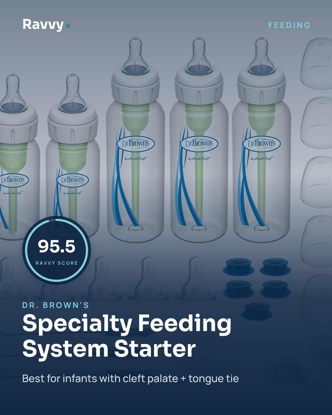 Ravvy Instagram card featuring Specialty Feeding System Starter